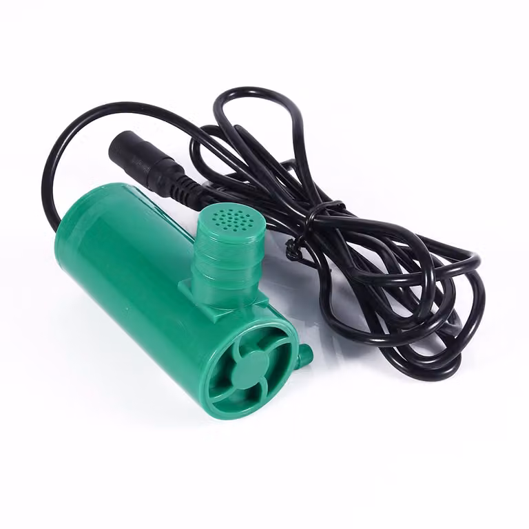 pompa sommergibile anfibia 12V DC, Hmax 9 m, portata 500 l/h, irrigazione di laghetti e terreni, aree verdi