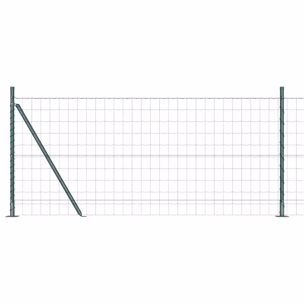Recinzione Euro vidaXL in acciaio rivestito in PVC verde con base in calcestruzzo L: 25 m, H: 1 m – 2