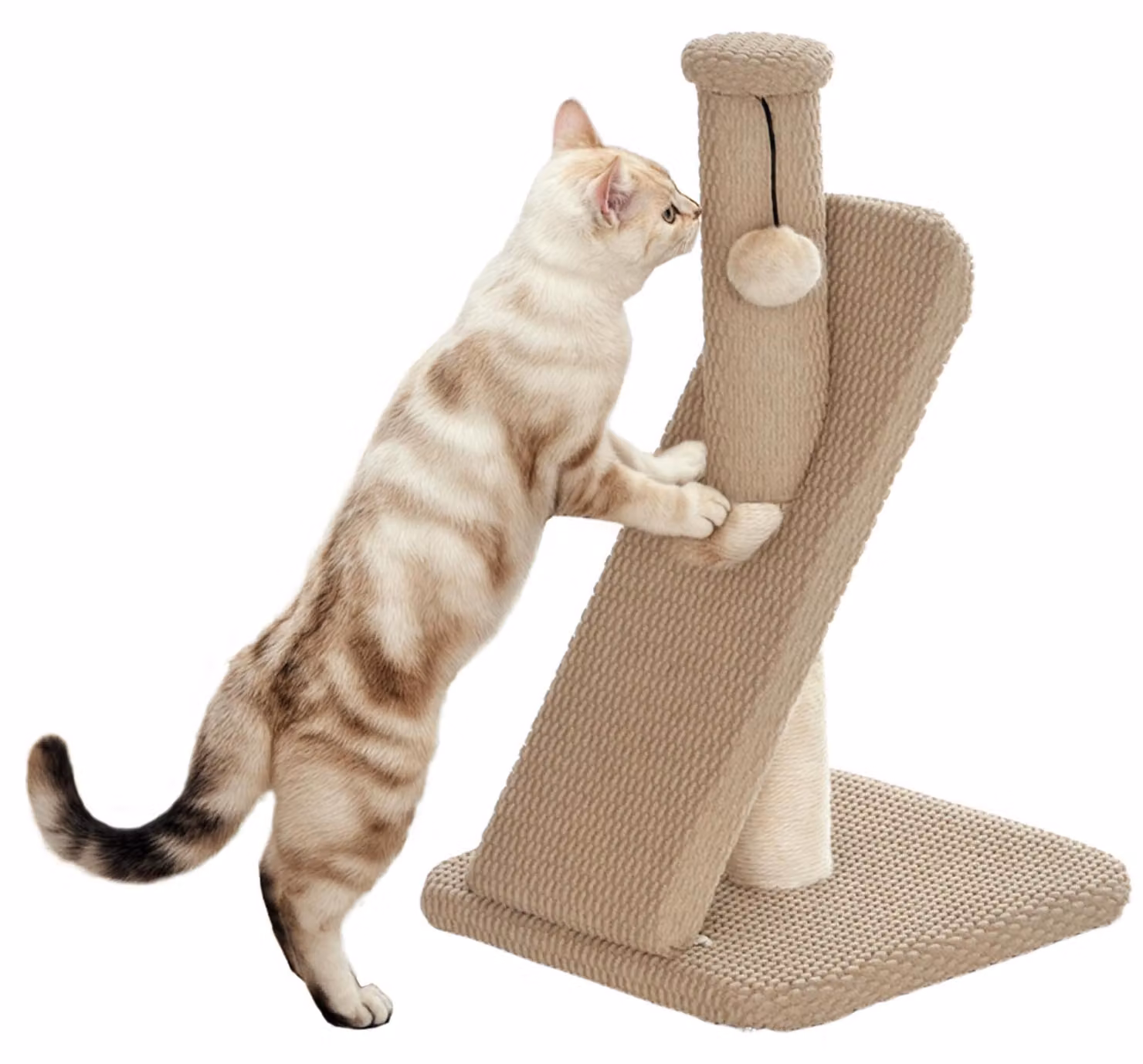 PawHut Tiragraffi a colonna da 54 cm Tiragraffi in sisal per gatti con pallina Tiragraffi
