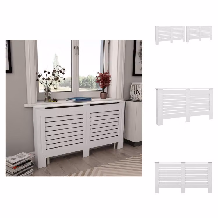 vidaXL Rivestimento per radiatori 2 pz. Bianco 152 x 19 x 81,5 cm MDF - Accessori per radiatori