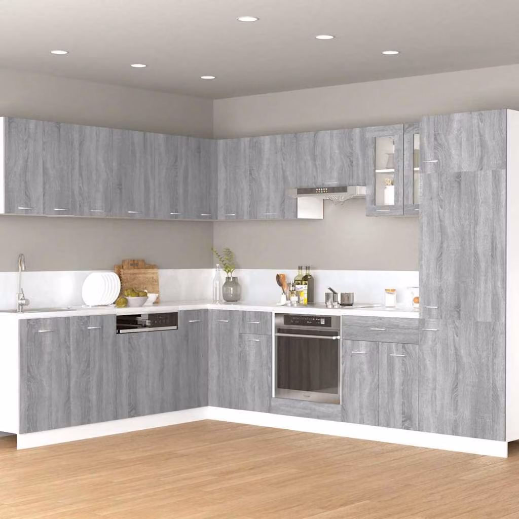 Pensile da cucina moderno vidaXL Lyon Grigio con ante a battente L/P/H: 60 x 31 x 40 cm