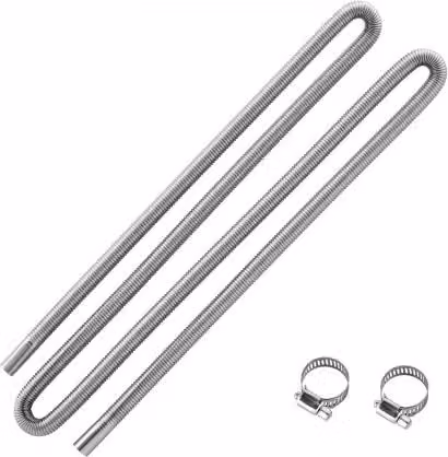 Tubo Flessibile di Scarico VEVOR in Acciaio Inossidabile Argento, Lunghezza: 300 cm, per Riscaldatore Diesel 2 kW/5 kW/8 kW con 2 Fascette Stringitubo
