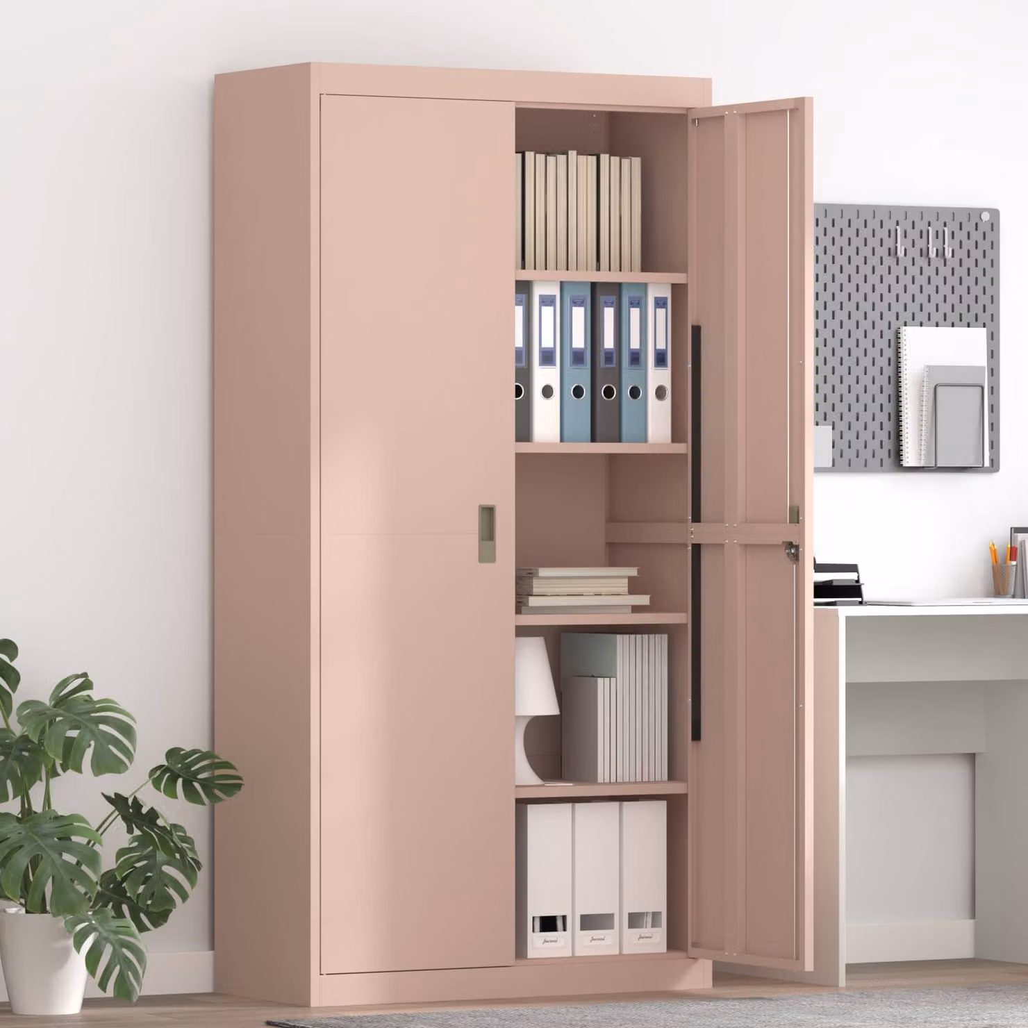 vidaXL Armadio Rosa 90 x 40 x 180 cm Acciaio