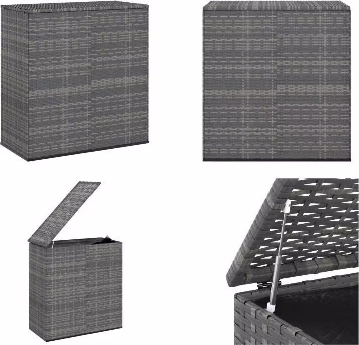 vidaXL Scatola per cuscini da giardino in PE rattan 100x49x103,5 cm Grigio - Scatola per cuscini - Scatola per cuscini - Scatola da giardino - Scatola per cuscini in PE rattan