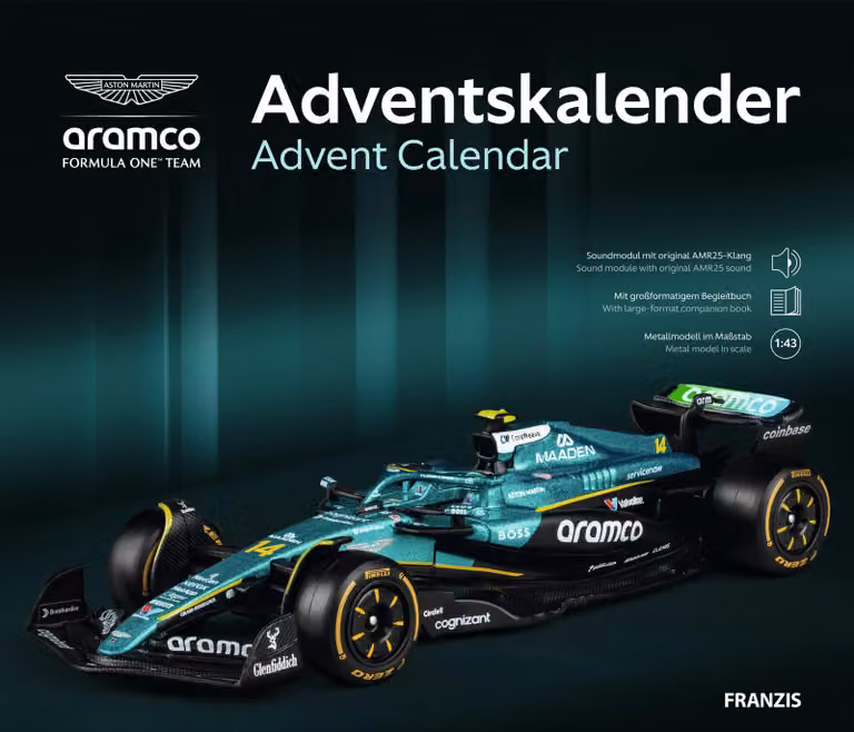 Franzis McLaren Aston Martin Aramco Formel 1 Adventskalender