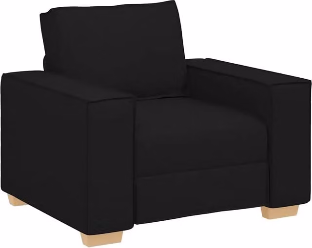 Poltrona Relax Moderna in Tessuto Nero con Braccioli L: 100 cm, P: 78 cm, H: 84 cm – 1