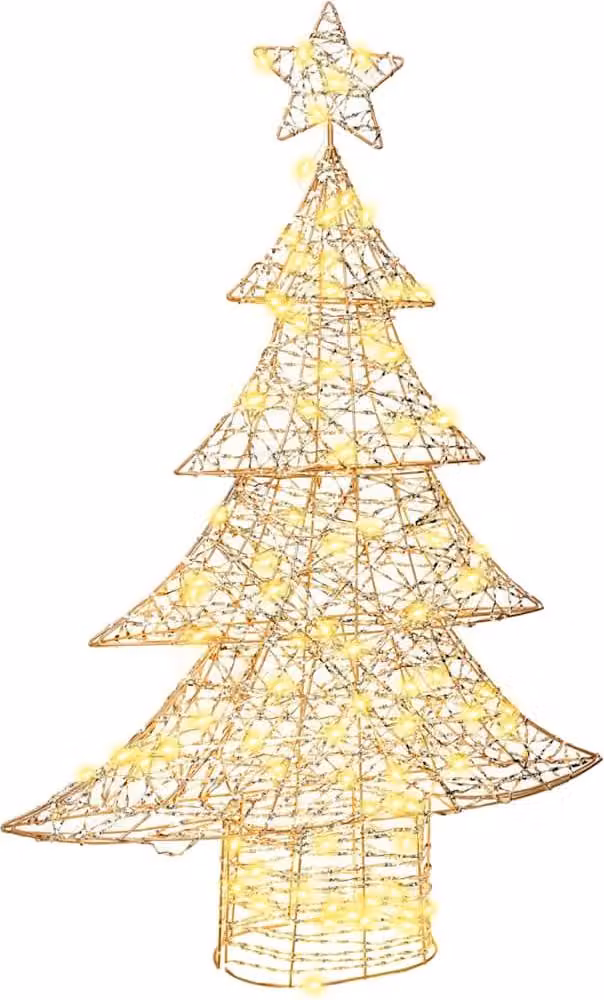 Albero di Natale con 120 LED Bianco caldo 120,5 cm PET