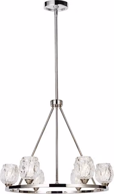 Lampadario Rubin Feiss vetro nichel lucido 6xG9 LED
