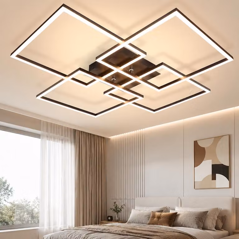 ZMH LED plafoniera soffitto soggiorno - 72CM lampada soggiorno camera da letto moderno nero camera da letto 48W dimmerabile 3000-6500K lampada cucina