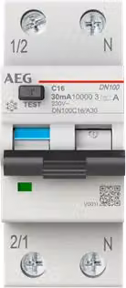 BUSCH JAEGER FI/LS-Schalter DN100C16/A30 1P+N Typ A C 16A 30mA 10kA (2CSR975131R1164)
