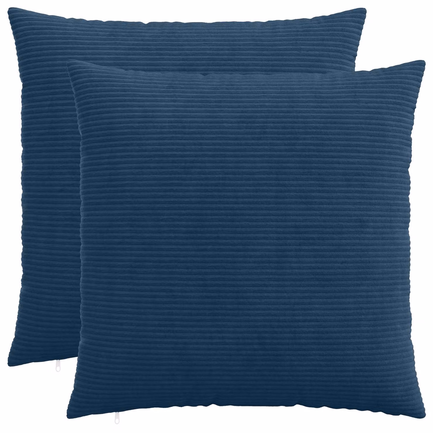 Set di 2 federe vidaXL HEERLEN in velluto a coste blu navy, L 60 cm x P 60 cm