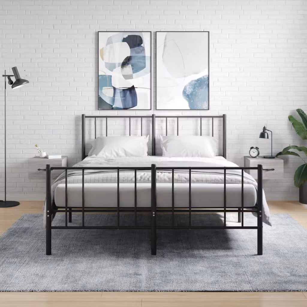 Set di 2 comodini da muro vidaXL in legno color Grigio Sonoma, L 35 cm x P 35 cm x H 20 cm
