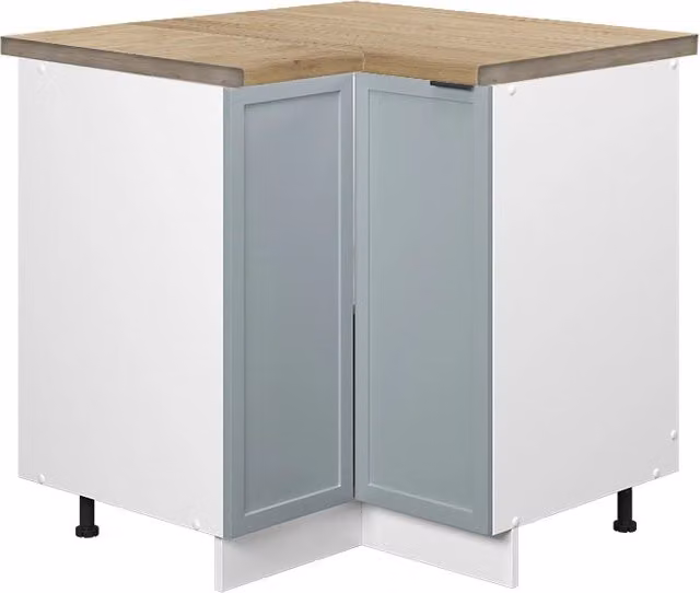 Mobile ad angolo cucina Fame-Line Blu-grigio chiaro/Bianco 80.5 cm, PL Rovere Vicco