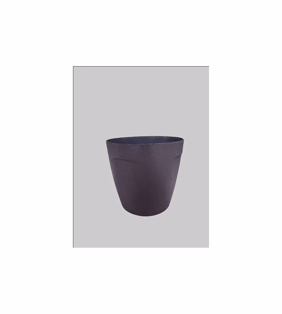 Telcom Set Vaso Conico Striato con Sottovaso 20x18 cm Smoke