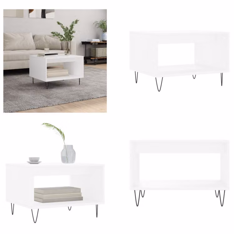 vidaXL Tavolino bianco 60x50x40 cm in legno - Tavolino - Tavoli da caffè - Tavolino - Tavolo da divano