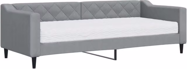 Divano letto | Sof¨¤ letto | Letto singolo con Materasso Grigio Chiaro 80x200 cm in Tessuto