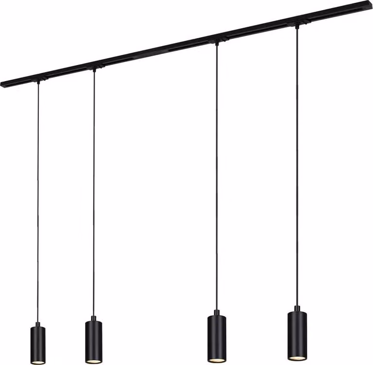 Sistema a binario Briloner Rail, set completo, 4x LED a sospensione, dimmerabili, alimentazione, nero, 1,5 m