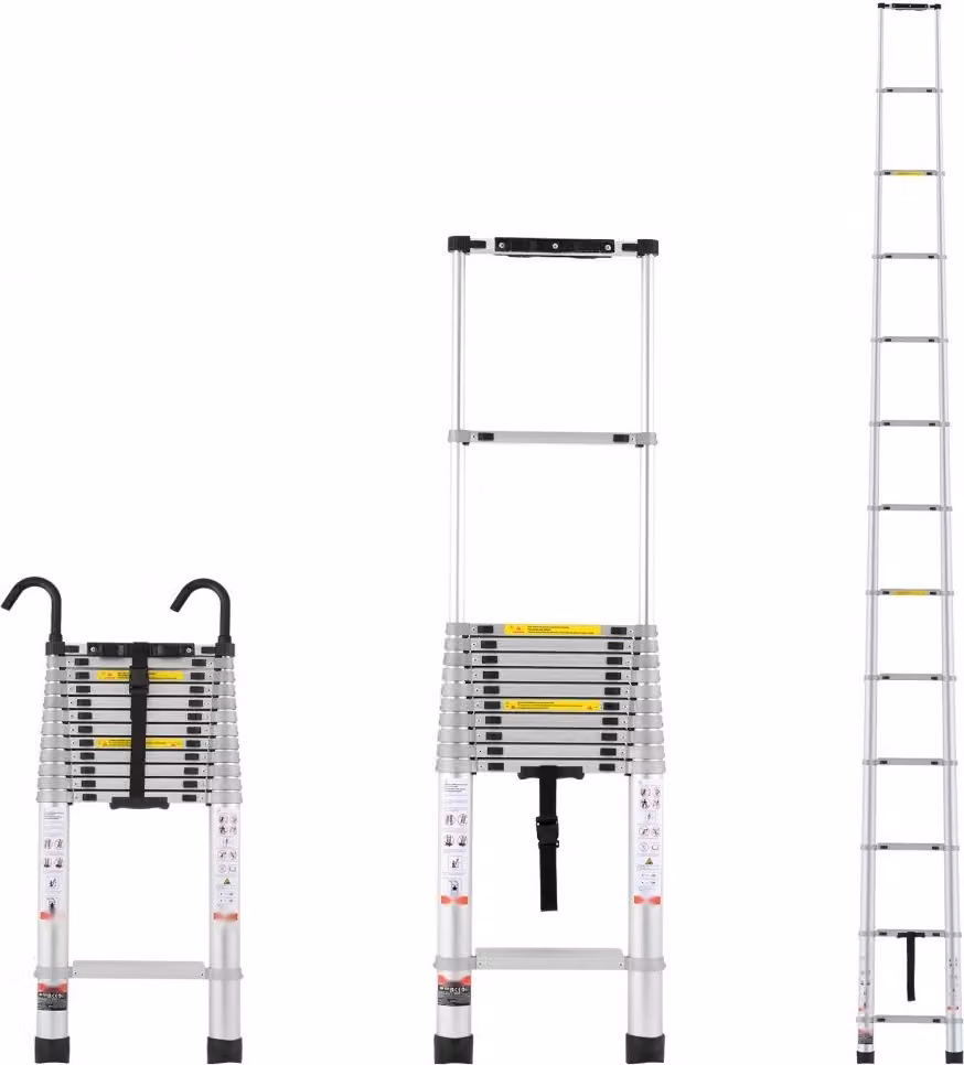Scala telescopica 5m - Scala a gradini e scala pieghevole - Scala estensibile - Portata 190 kg - Ideale per il commercio e l'uso domestico