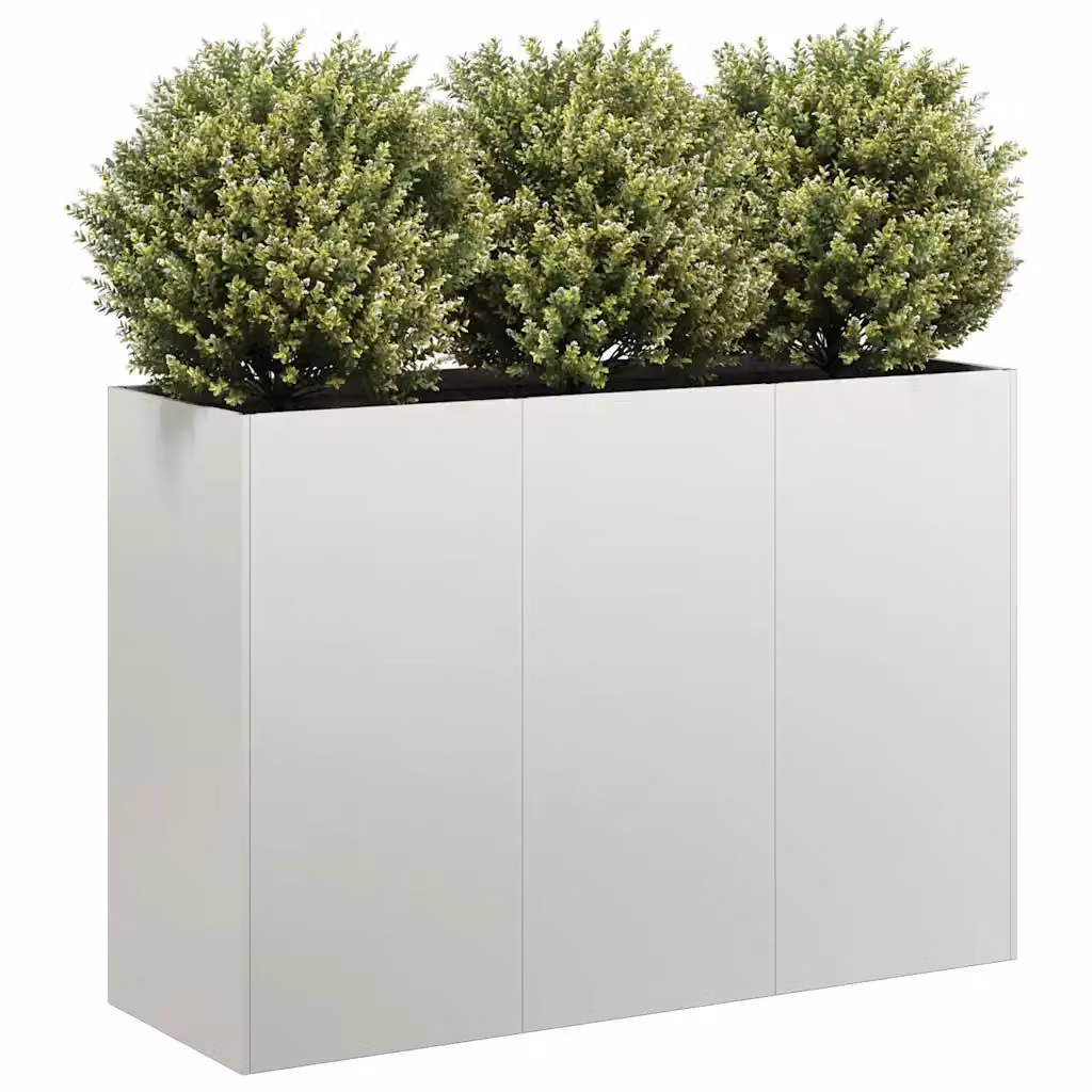 Fioriera vidaXL in acciaio inox color argento L: 120 cm, P: 40 cm, H: 80 cm