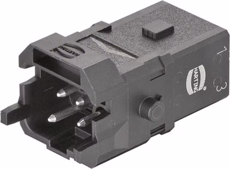 HARTING Han 1A Connettore compatto Inserto maschio (M) Collegamento a vite, 3 poli+PE 400V/230V, 10A - 1 pezzo