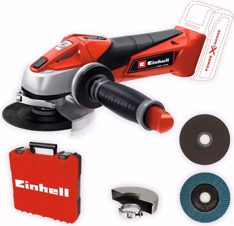 Smerigliatrice angolare a batteria EINHELL TE-AG 18/115 Li-SoloAcc, Power X-Change 18V, rossa