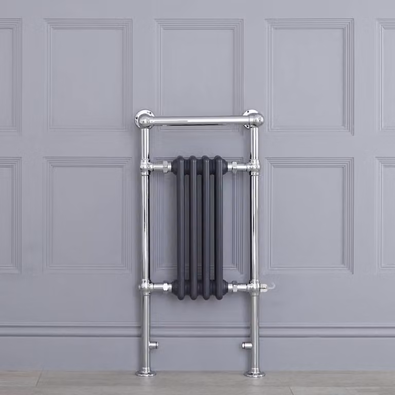 Scaldasalviette Elettrico Tradizionale - 400W - Antracite - 930mm x 450mm - Barra Superiore Piatta