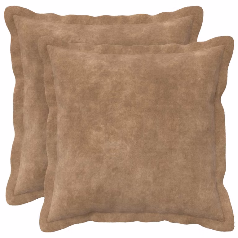 vidaXL Cuscino con cuscino HOUTEN 2 pz Tortora Fleece in microfibra