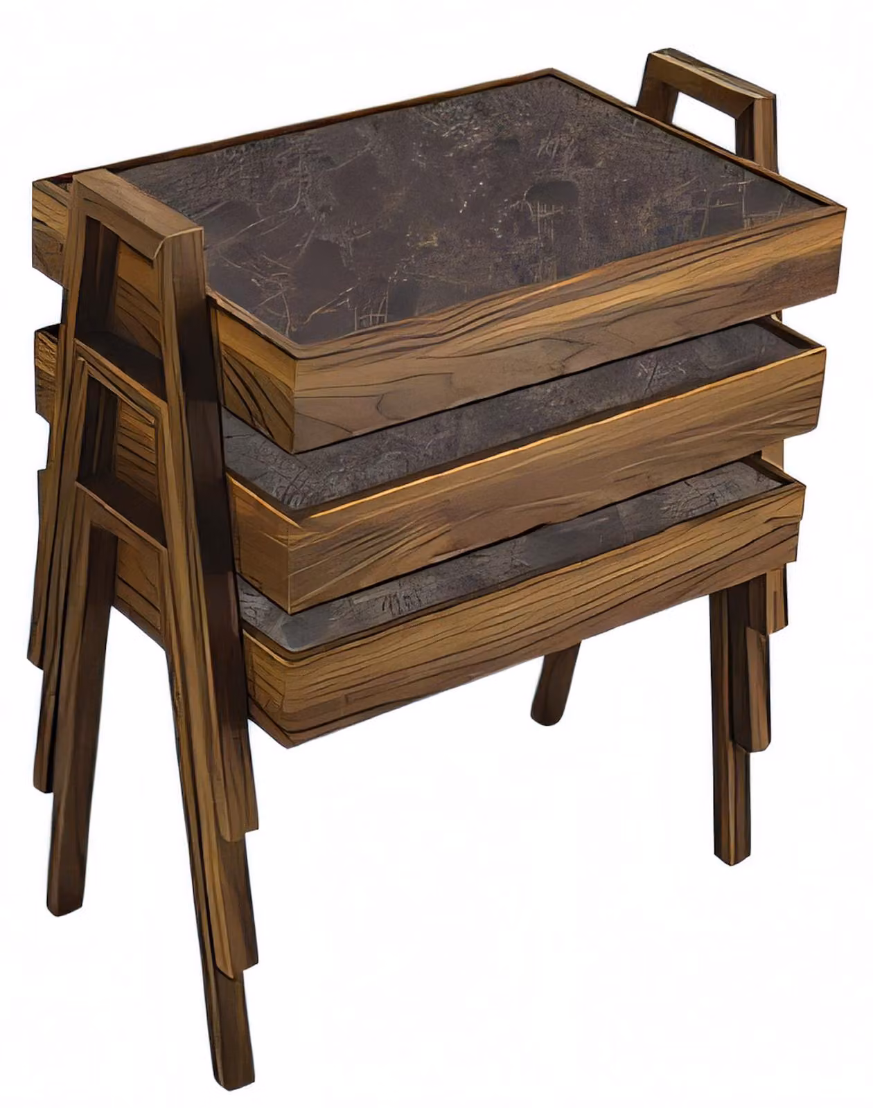 Couchtisch-Set aus Holz in Braun modern elegant
