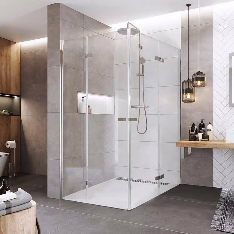 Mereo Cabina doccia, Novea, rettangolo, chiudibile, 80x90 cm, cromo ALU, vetro Clear - CK11823ZVR