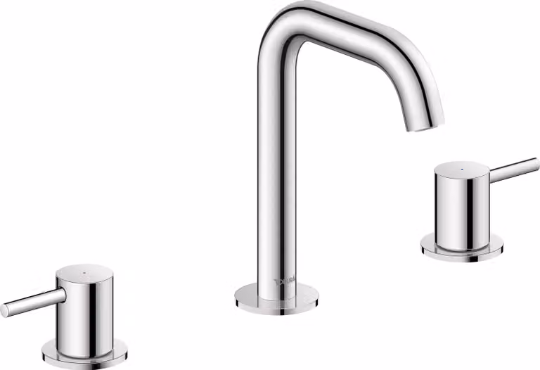 Duravit Circle, robinetterie de lavabo à 3 trous, saillie 140 mm, avec vidage, chrome, CE1060005010, CE1060005010
