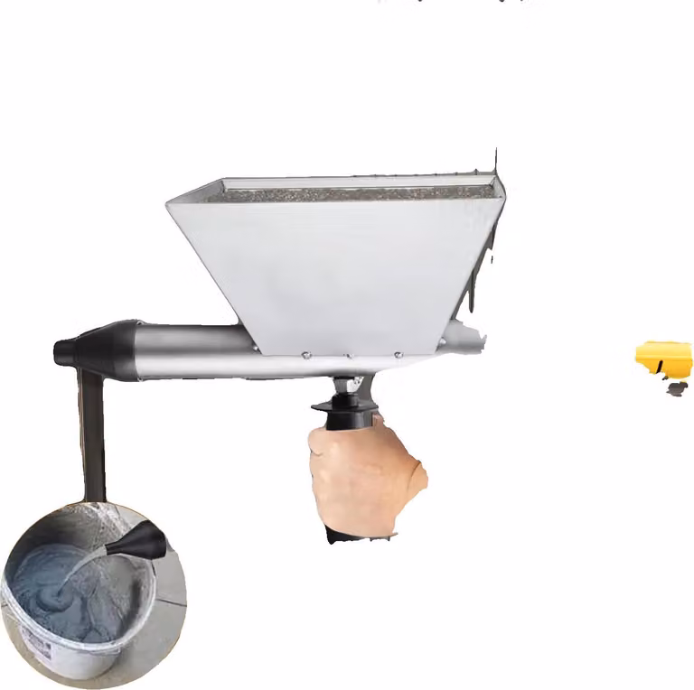 Pistola elettrica per cemento, materiale in acciaio inox e Acciaio al carbonio, dimensioni della tramoggia 206x200 mm, dimensioni di ingombro 290x120 mm, ugello rimovibile, compatibile con compressori d'aria