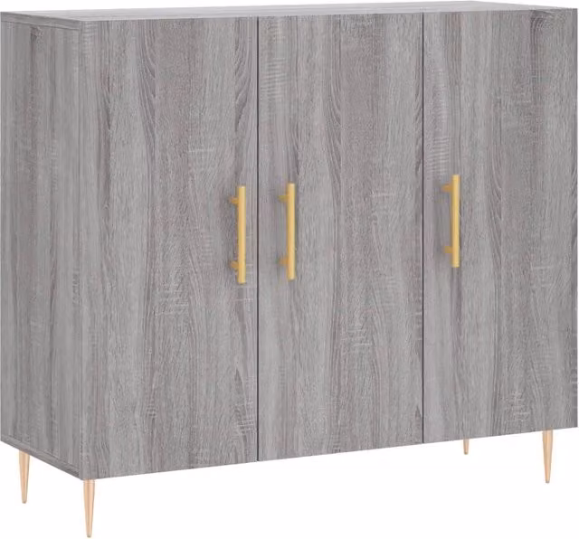 Buffet credenza Sonoma con cassettiera e mobile contenitore per cucina o soggiorno, grigio opaco, L 90 x P 34 x H 80 cm