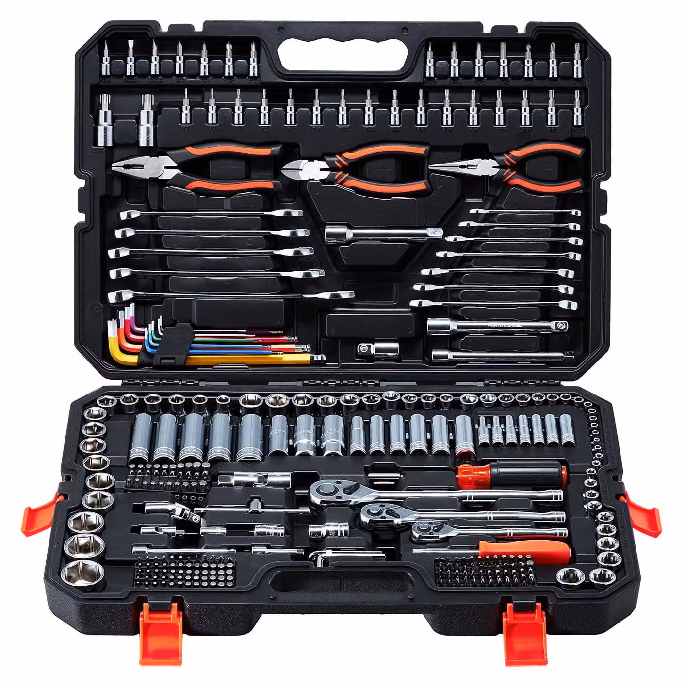 Set di chiavi a bussola - 314 pezzi - Valigetta con cricchetto - Attacco da 6,3/9,5/12,7 mm - Cricchetto reversibile - Set di punte incluso - In valigetta - Per il fai da te e le riparazioni