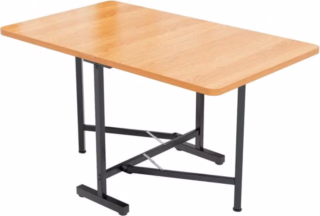 Tavolo da pranzo moderno minimalista in MDF naturale 120x80 cm, estensibile con supporti in lega ad alta resistenza