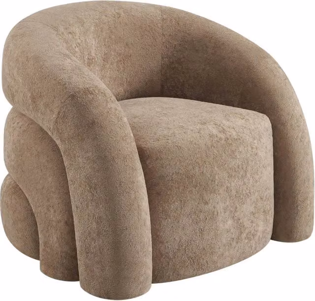 Poltrona relax SWEEEK in tessuto con struttura in legno massiccio, beige o rosso, L: 75 cm, P: 70 cm, H: 86 cm – 1