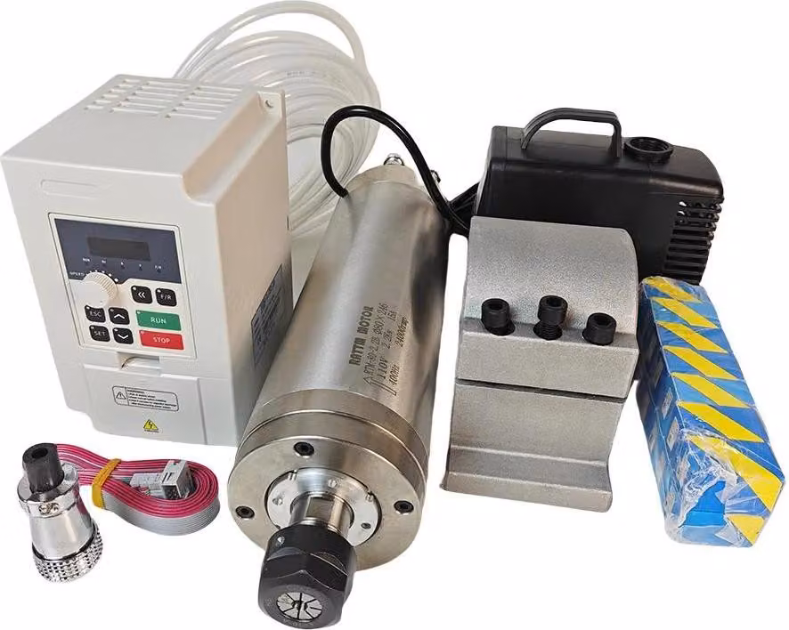 Motore mandrino di fresatura CNC, potenza 2,2 kW, raffreddamento ad acqua, set 1, set 220V