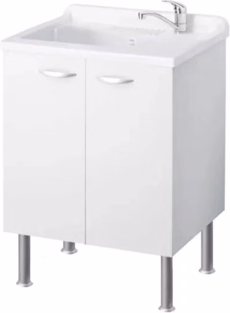 Mobile Lavatoio in Bilaminato Bianco 60 cm P= 50 cm H= 85 cm Due Ante CER
