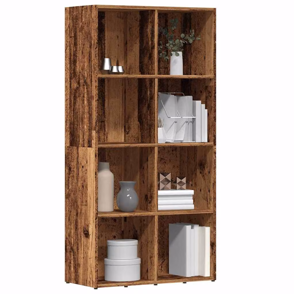 Libreria a parete vidaXL in legno marrone classico con pannello posteriore L: 66 cm, P: 30 cm, H: 130 cm