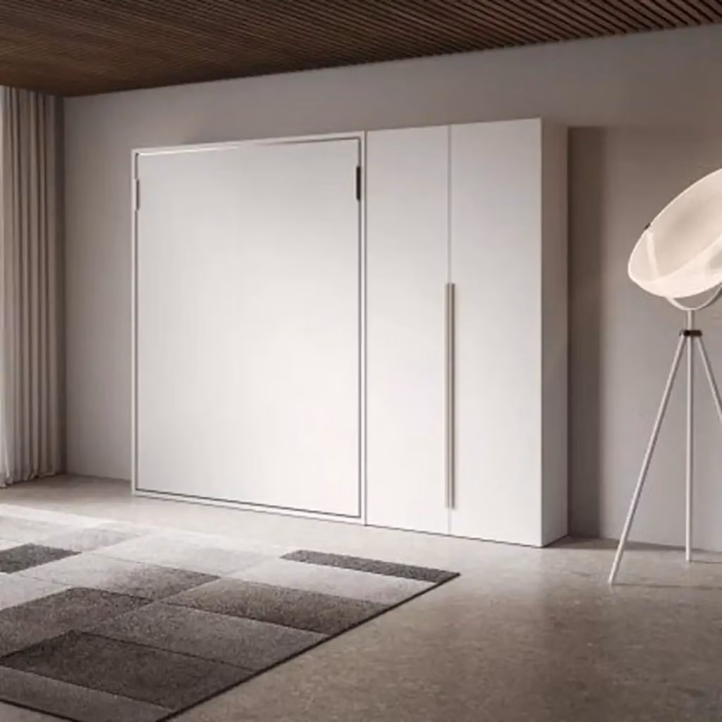 Letto matrimoniale a scomparsa Versia Itamoby con armadio a destra a 2 ante, colore bianco – 2