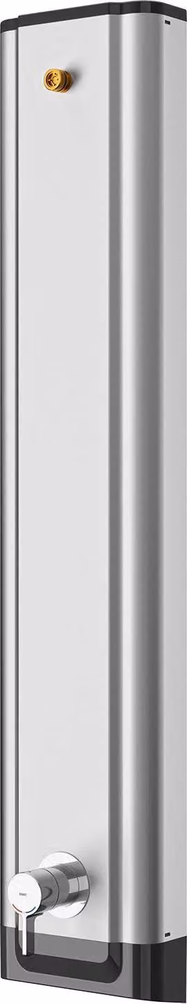 Pannello doccia KWC AR, F5, acciaio inox, termostatico, EHM, per soffione doccia, opzione igiene