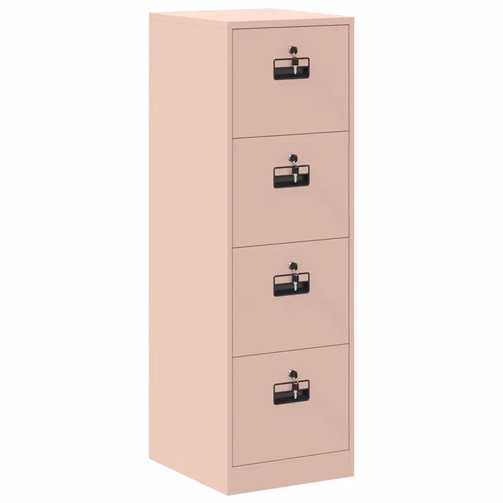 Armadio per file vidaXL in metallo rosa con cassetti e serratura, stile industriale, L: 44 cm, P: 50 cm, H: 139 cm – 2