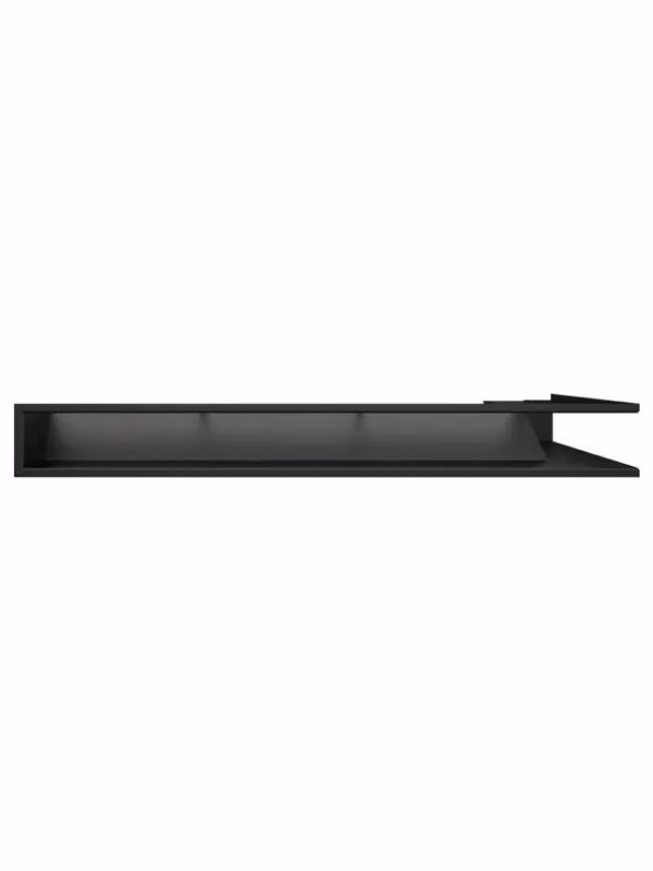 Griglia di ventilazione angolare per camino Loft Angle sinistra in acciaio nero Outinfire L: 80 cm, H: 9,4 cm, P: 45,2 cm – 2