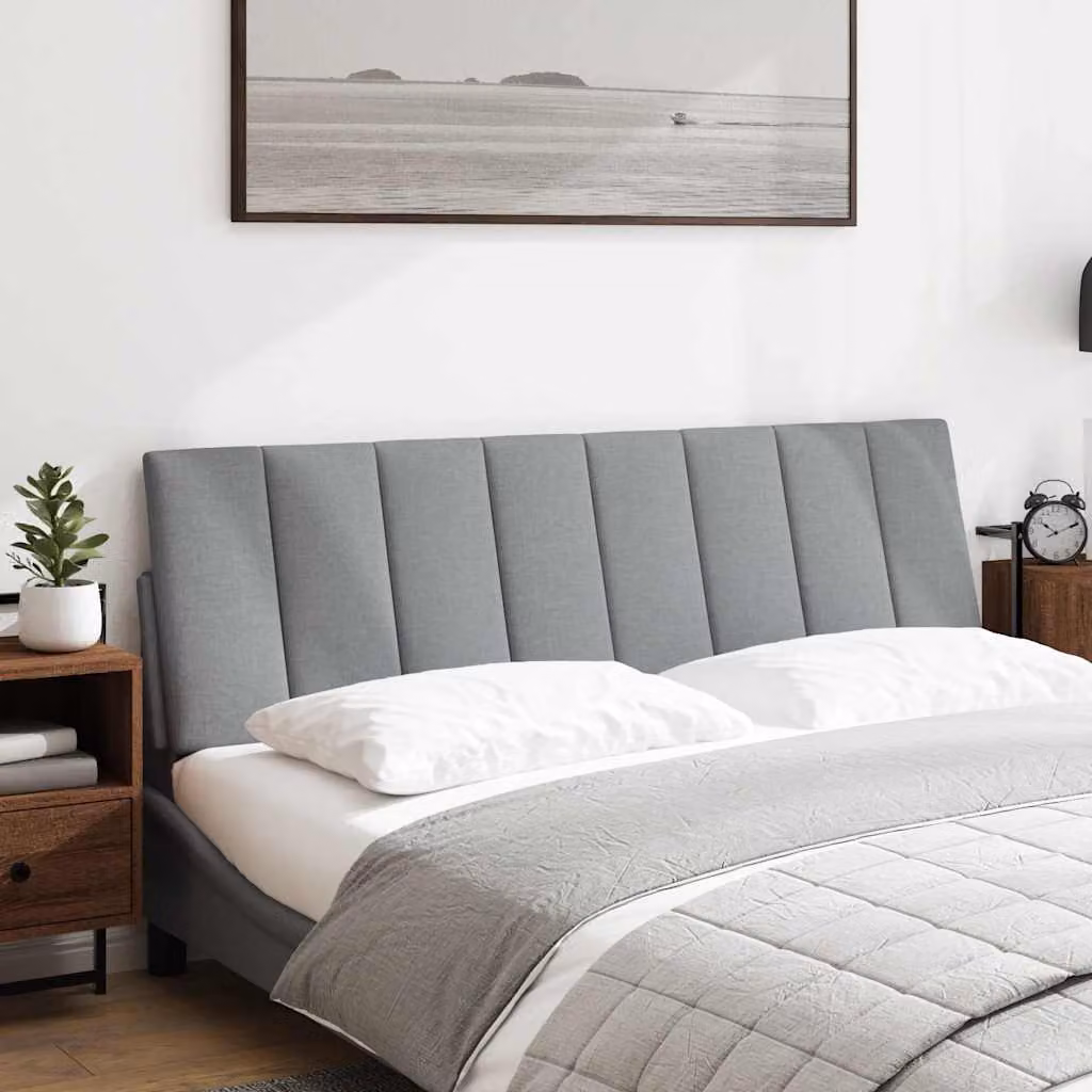 vidaXL Cuscino Testiera Hanko Grigio Chiaro 160 cm in Tessuto
