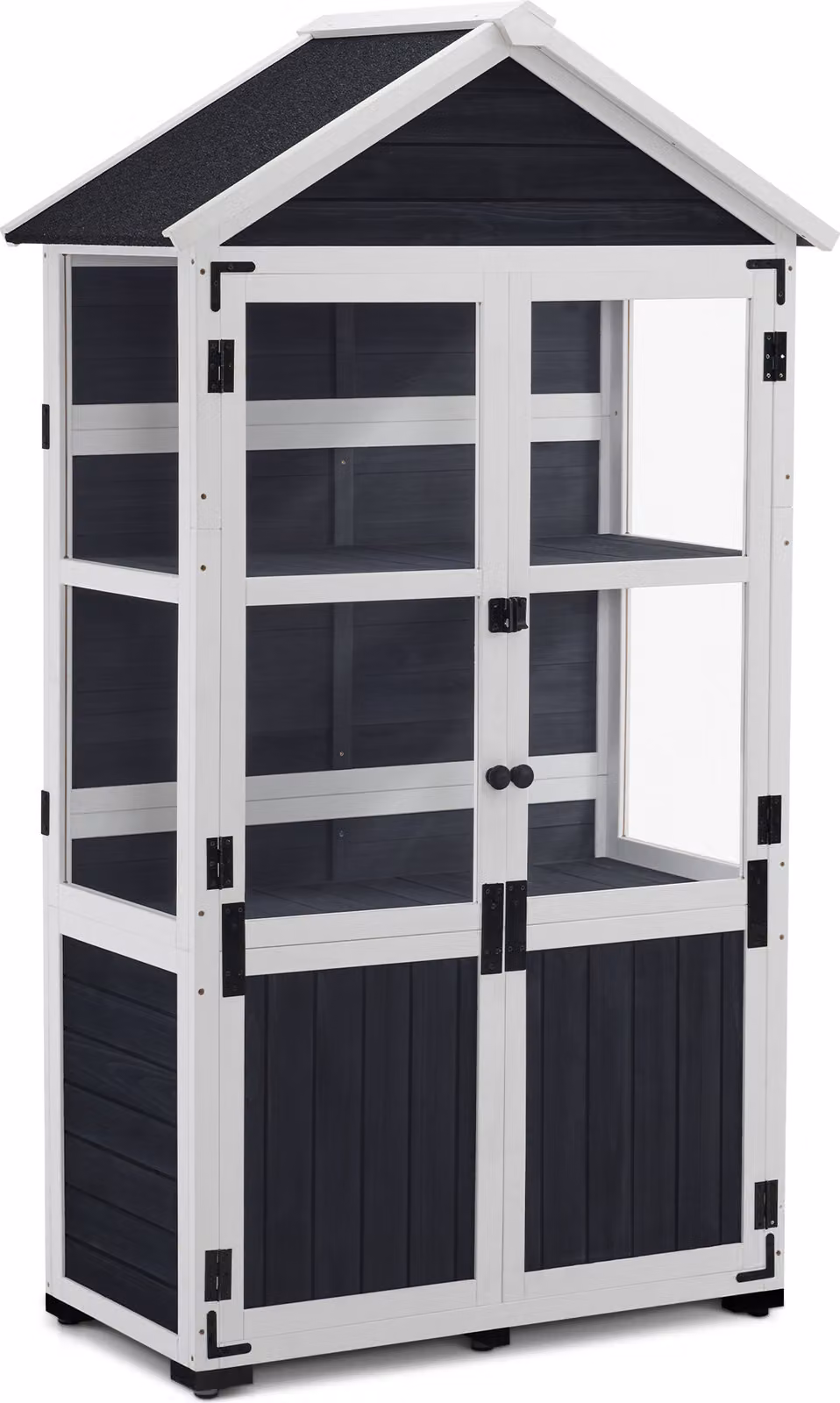 M MCombo Armadietto da giardino in legno, piccolo, 100 × 53 × 178 cm, 0111 (grigio antracite)