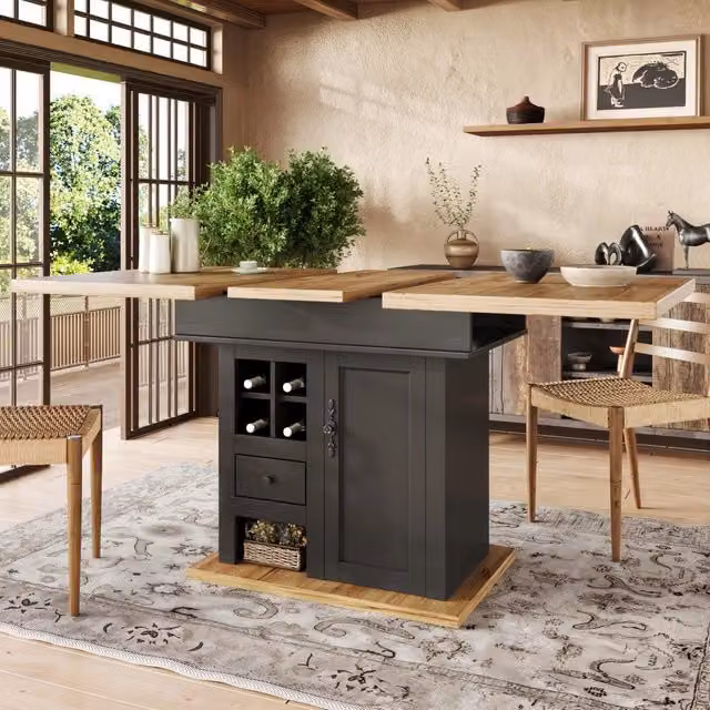 Tavolo allungabile moderno Mivray in MDF con finitura opaca, disponibile in nero, marrone o bianco, L: 110-140 cm, P: 80 cm, H: 75 cm