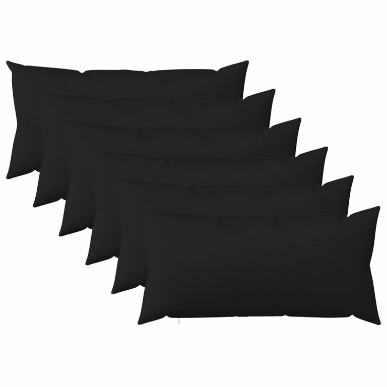 Set di 6 cuscini vidaXL HEERLEN in tessuto nero con fodera lavabile e rimovibile