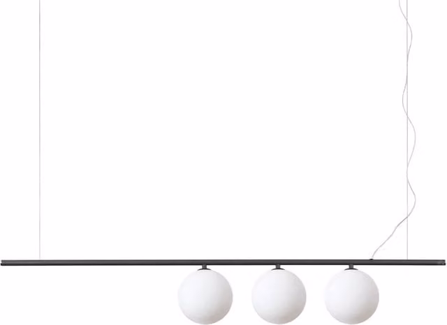 Sospensione Moderna Ideal Lux Perline in Metallo e Vetro con Luci G9, Disponibile in Nero o Bianco