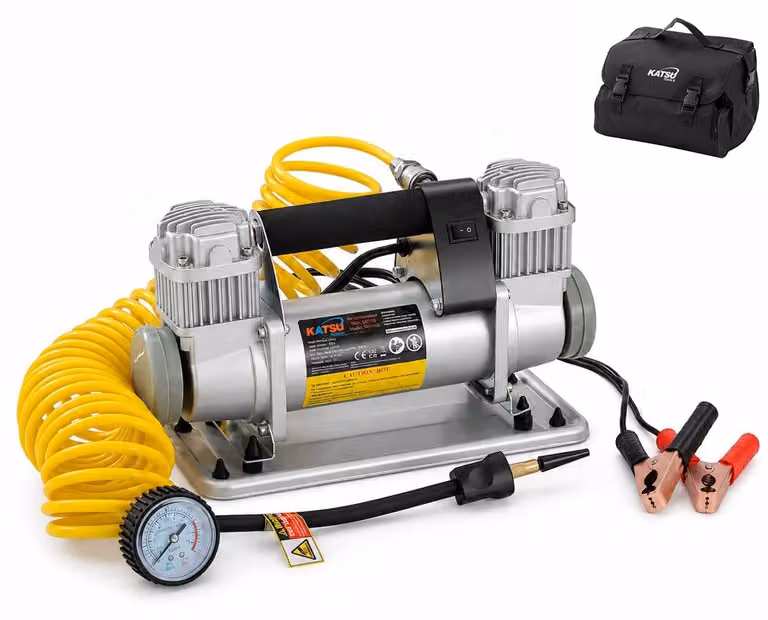 Compressore d'aria portatile, 12 V - Pressione massima di esercizio: 150 psi - Capacità serbatoio: 50 litri