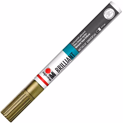 Marabu 084 2/4 mm, Brilliant Painter, colore: oro