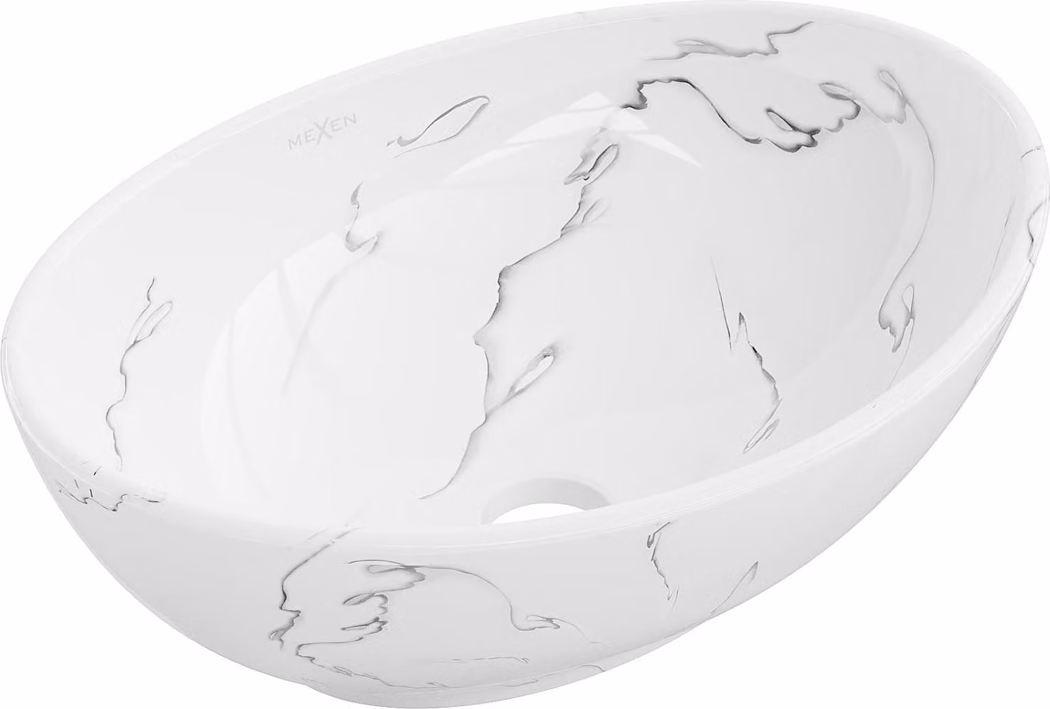 Mexen Elza lavabo da appoggio 40 x 33 cm, pietra bianca - 21014081